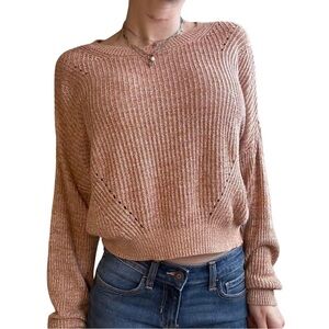 Garage Coral Orange Ribbed Sweater Top